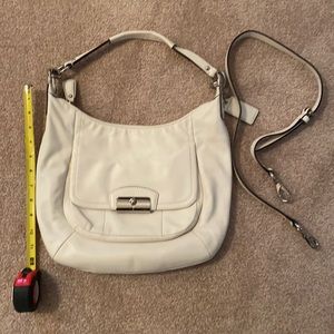 White Leather Coach Bag Crossbody Strap Included